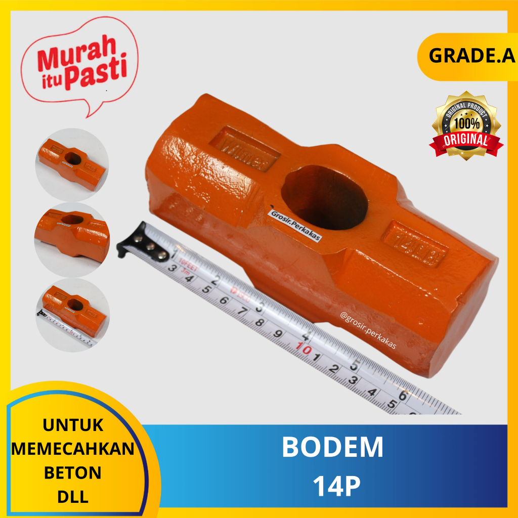bodem 14p/14lb - palu batu - palu godam - kepala palu batu. [A][#BODEM]