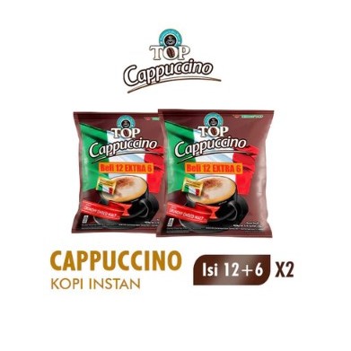 

Top Coffee Kopi Instan Cappucino Bag 25 gr Isi 12 + 6 Pcs X2