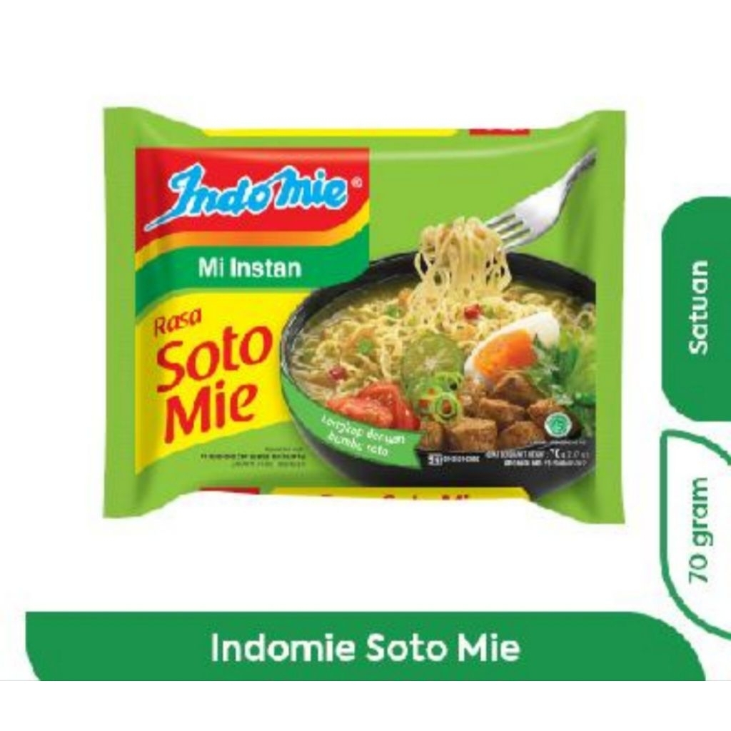 

INDOMIE MI INSTAN SOTO MIE 70gr ( 1dus)