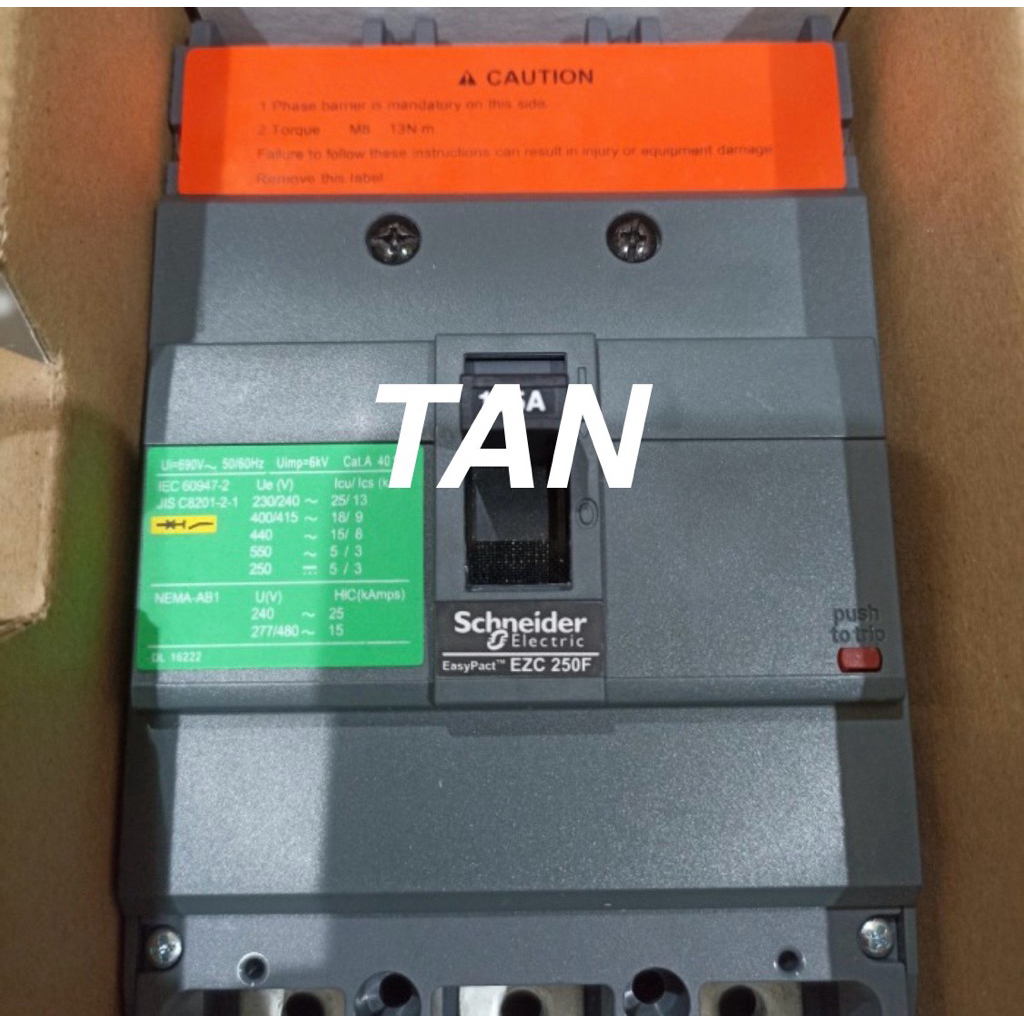 MCCB EZC 250F 3P 250A/225A/200A/160A/125A SCHNEIDER