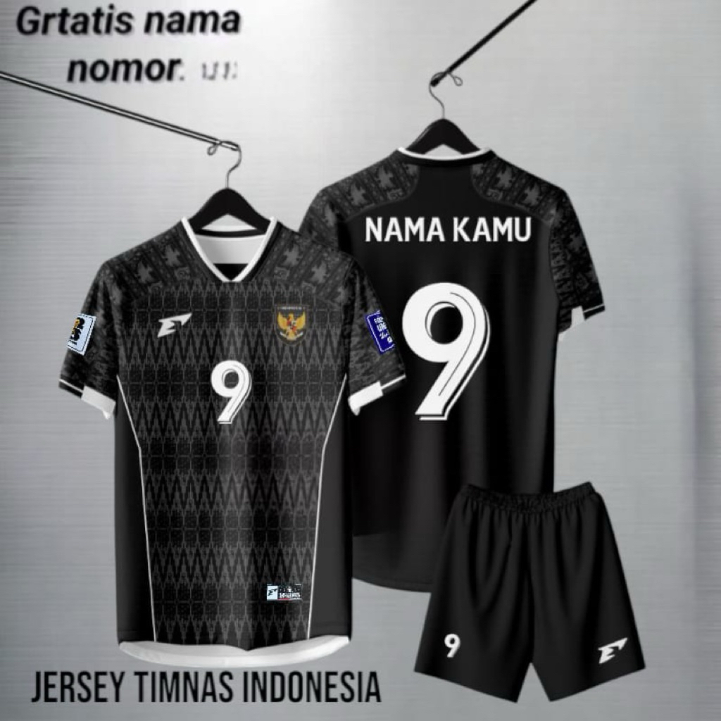 Jersey Bola Timnas Indonesia Terbaru 2025 Geratis Nama Nomor Punggung Baju SepaK Bola Futsal Dewasa 