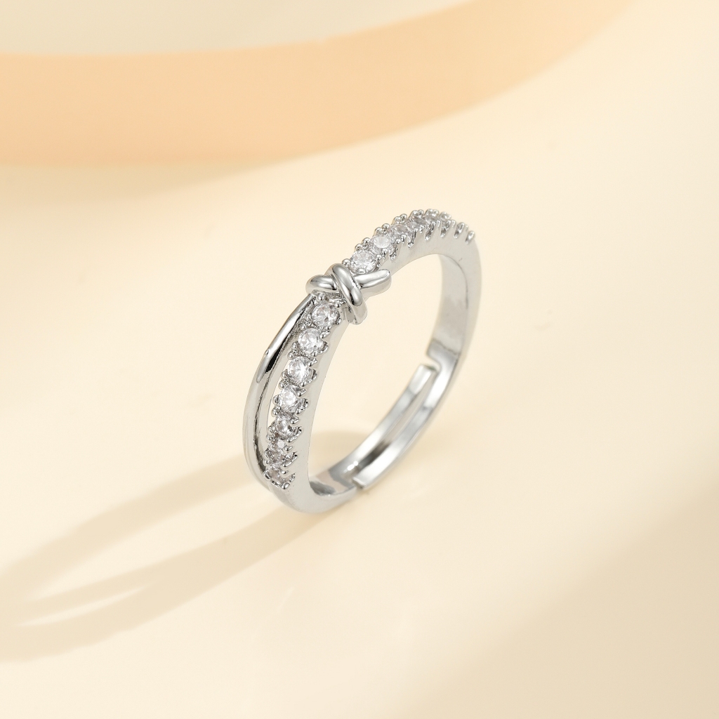 TERMURAH Hyl Jewelry 326J Cincin Titanium Wanita Emas Muda Anti Karat Asli Silver Emas Couple Dewasa