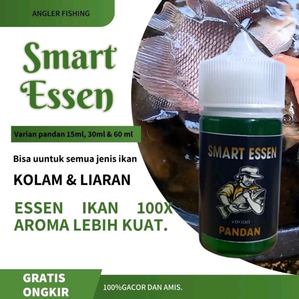 SMART ESSEN Essen Ikan Nila Super Gacor Dan  Untuk Semua Jenis Ikan Tawar Aroma Pandan.