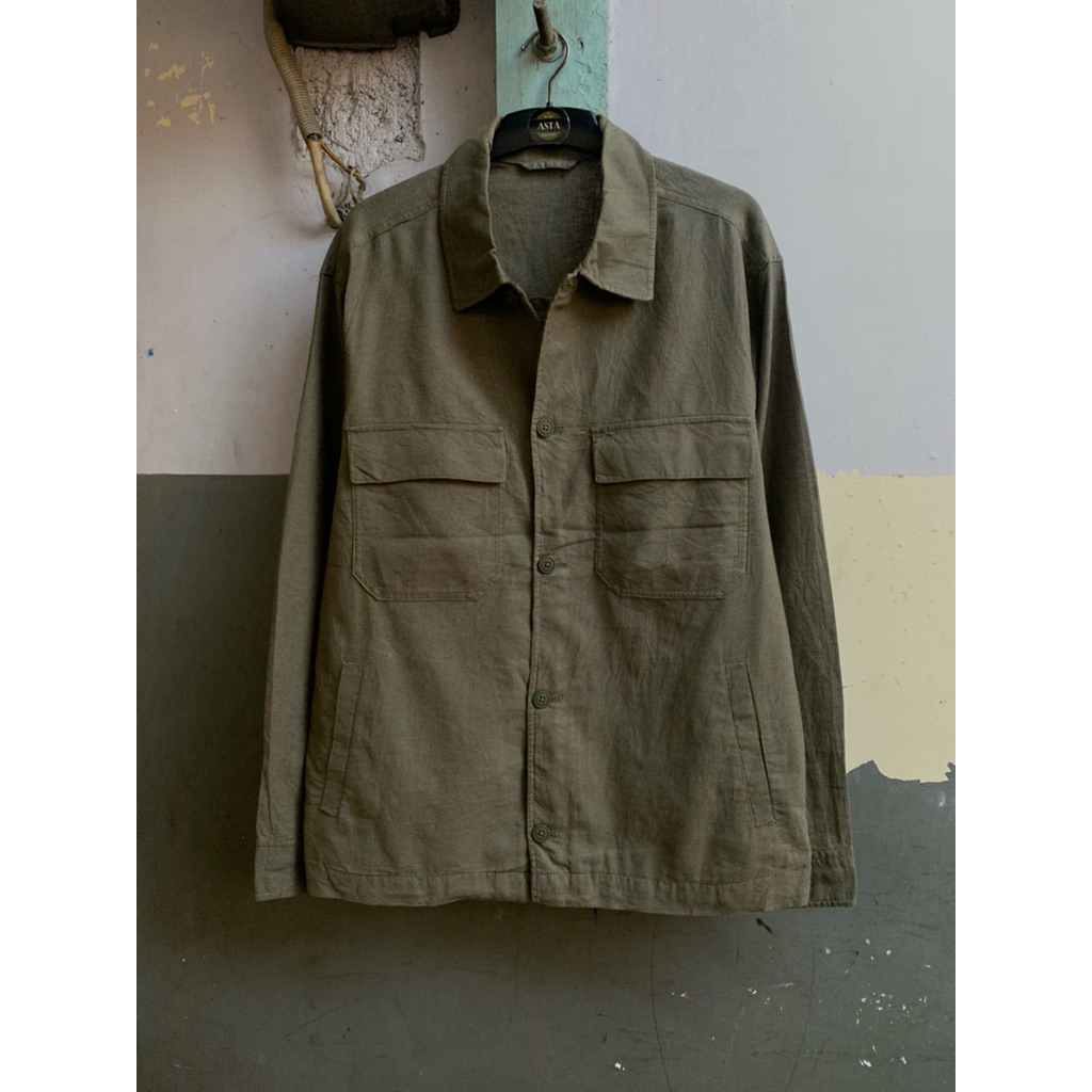 kemeja outer spao pria lengan panjang preloved