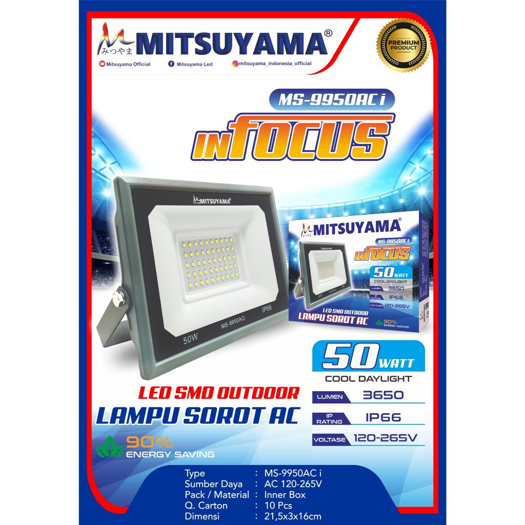 Lampu Sorot LED AC 150 Watt Mitsuyama MS-99150ACi / 150 watt/50 watt/100watt/ 200 watt