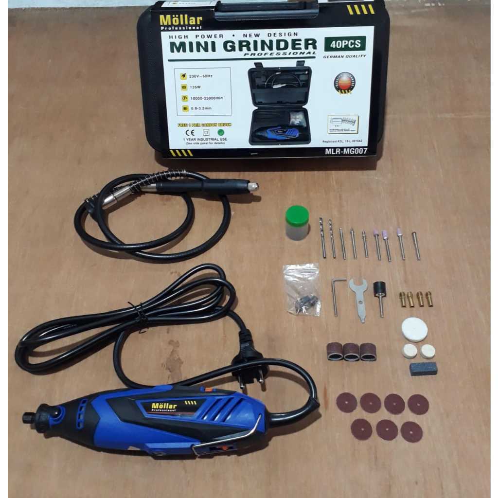 Mini Die Grinder Mollar MG005 MG007 / Bor Tuner / Mesin bor cun Gerinda Mini Tuner + kabel fleksibel
