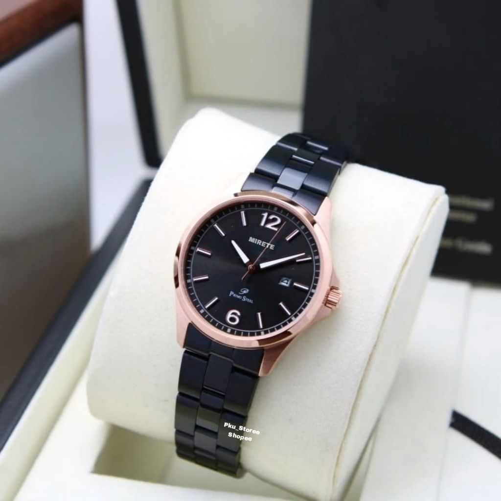 MIRETE ORIGINAL WATCH Jam Tangan Wanita Terbaru Dengan Fitur Jam Simple Water Resistant Strap Rantai