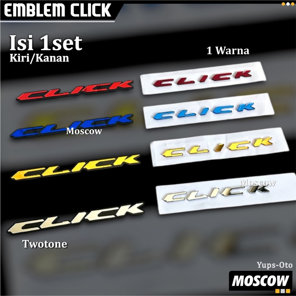 EMBLEM VARIO CLICK / SET 2 PCS EMBLEM LOGO 3D TIMBUL KLICK DECAL EMBLEM BADGE BODY / HONDA CLICK THA