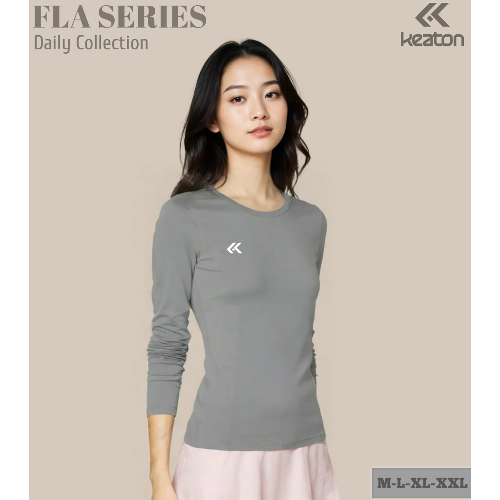 [ FLA ABU ] JERSEY OLAHRAGA WANITA HIJAB KAOS RUNNING WANITA MUSLIMAH BAJU BADMINTON WANITA LENGAN P