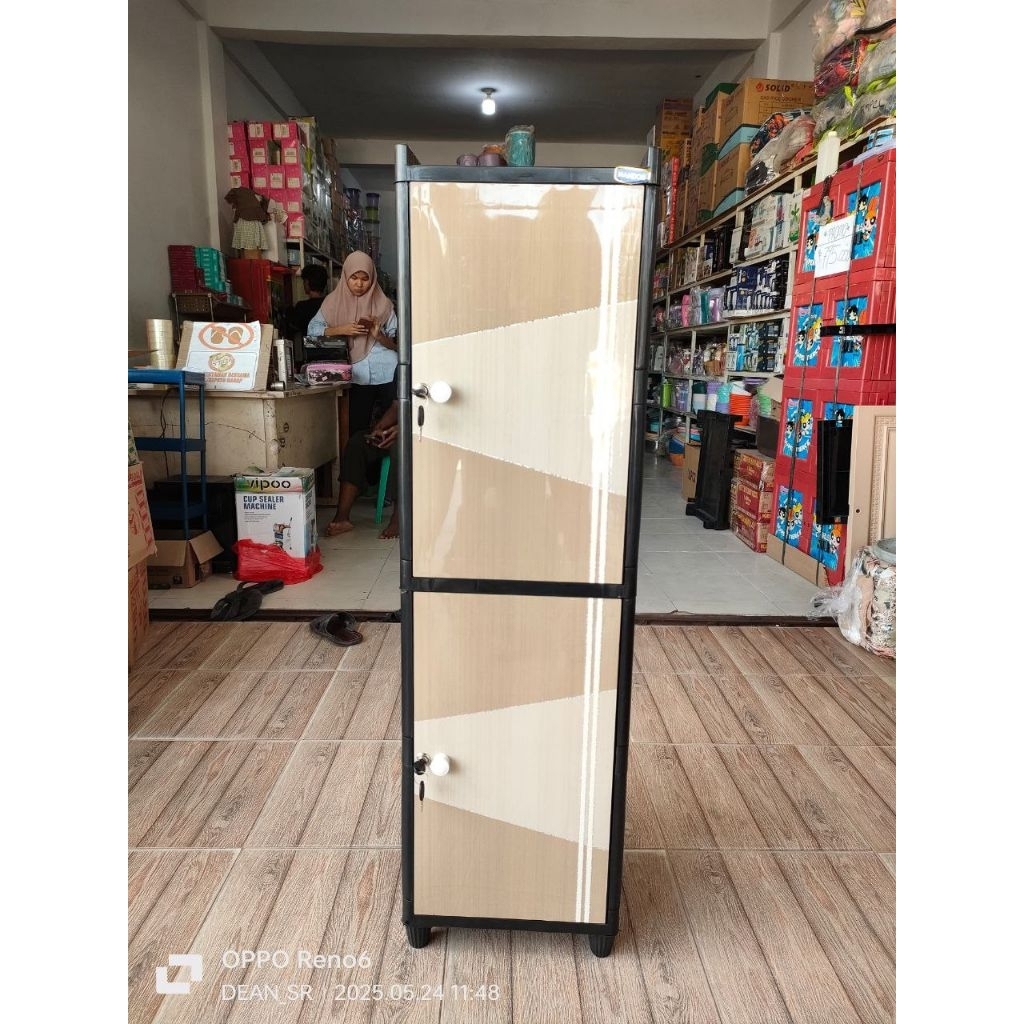 Nandos - Snap box long door  7164 ( susun 4 )/ Lemari Plastik Susun 4 / Lemari Pakaian / Lemari Serb