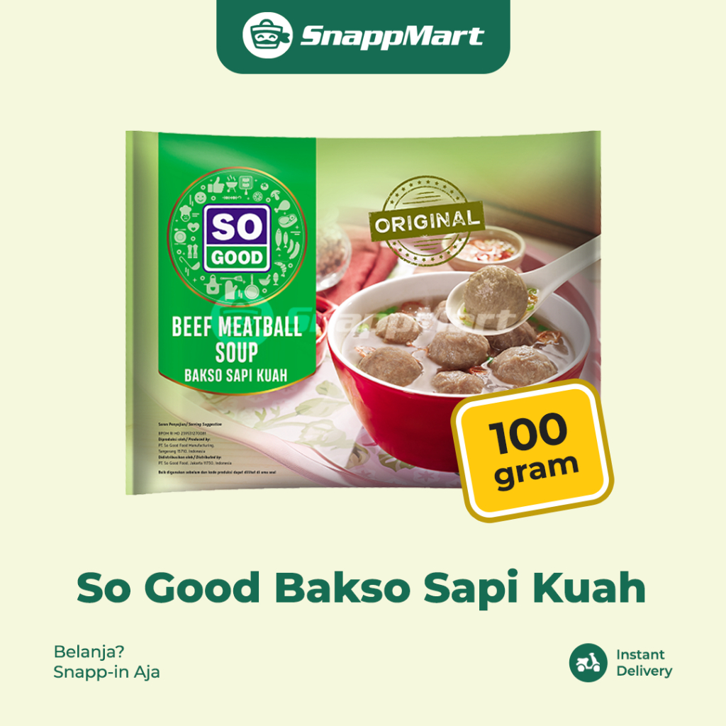 

So Good Bakso Sapi Kuah (100 gram) - INSTANT / SAMEDAY - Frozen Food