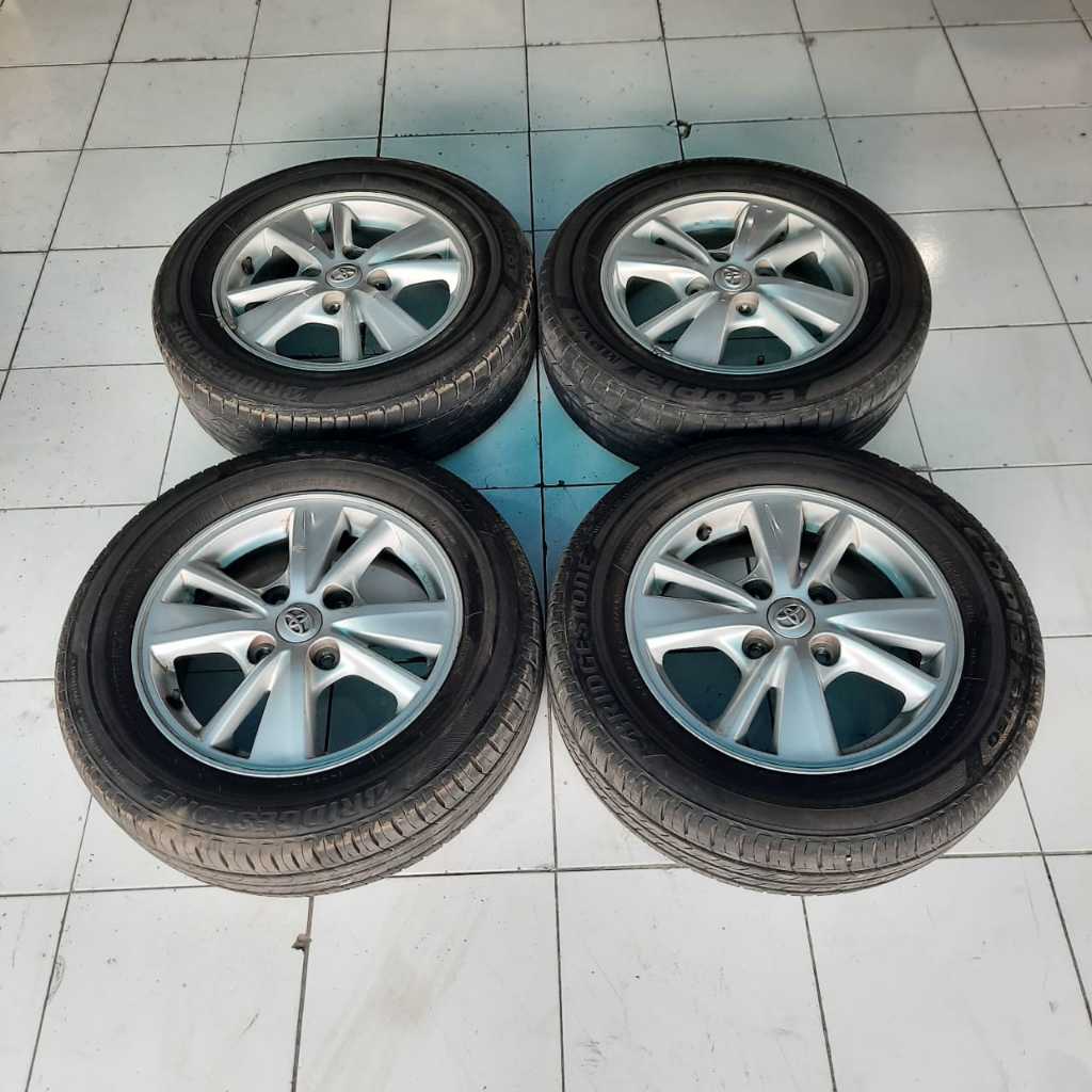 Velg Standar Avanza Veloz Ring 15 H4X114 Silver Plus Ban Brigestones 185 65 R15 Cocok buat Avanza Xe