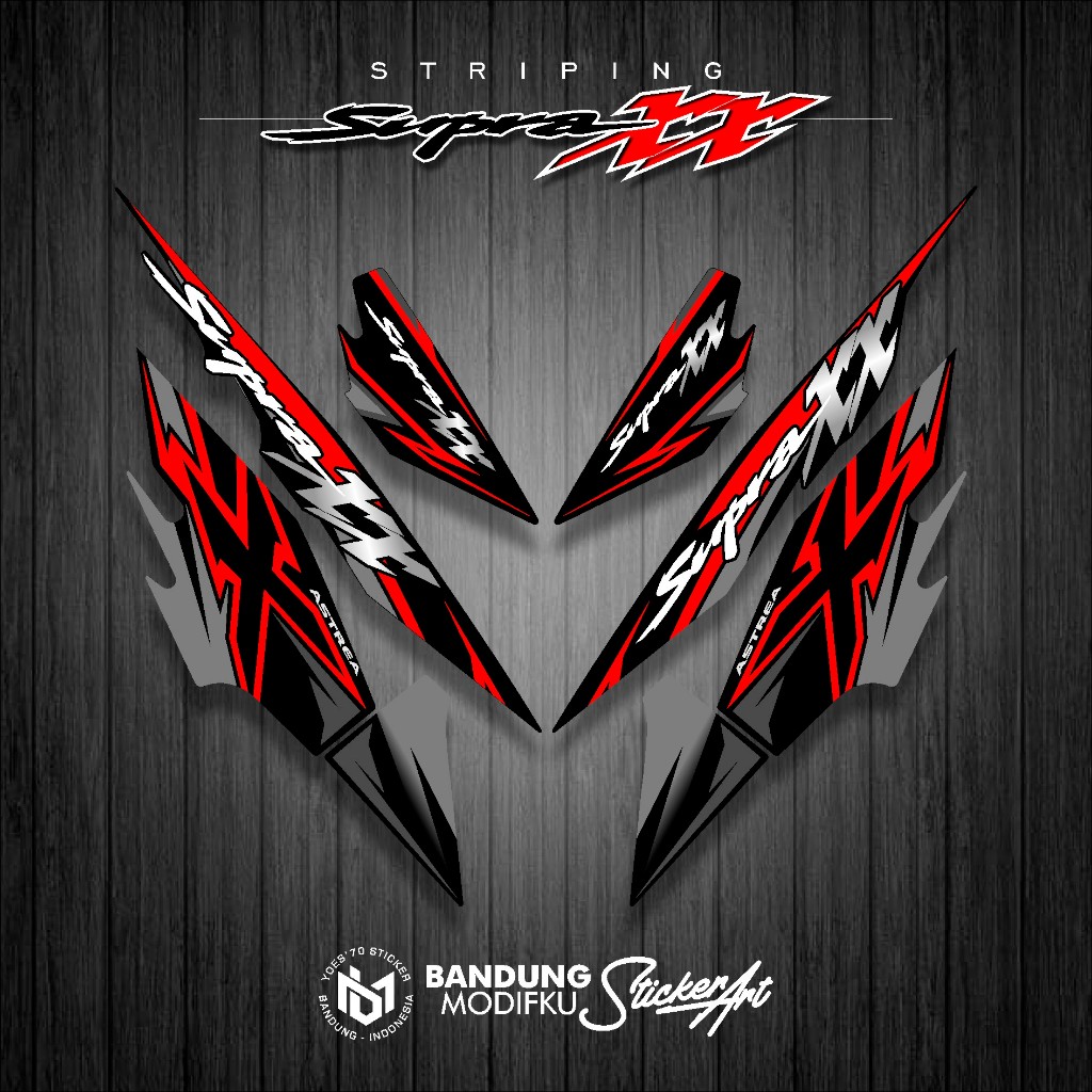 STRIPING STICKER VARIASI HONDA SUPRA XX 110 / KRS 30 / SUPRA XX STRIPING NEW CUSTOM / STICKER SUPRA