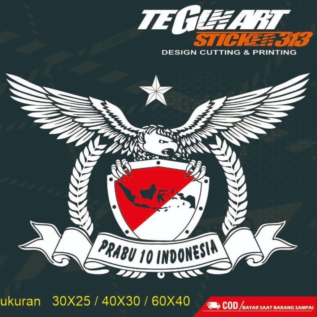 STICKER CUTTING LETTING PRABU 10 INDONESIA