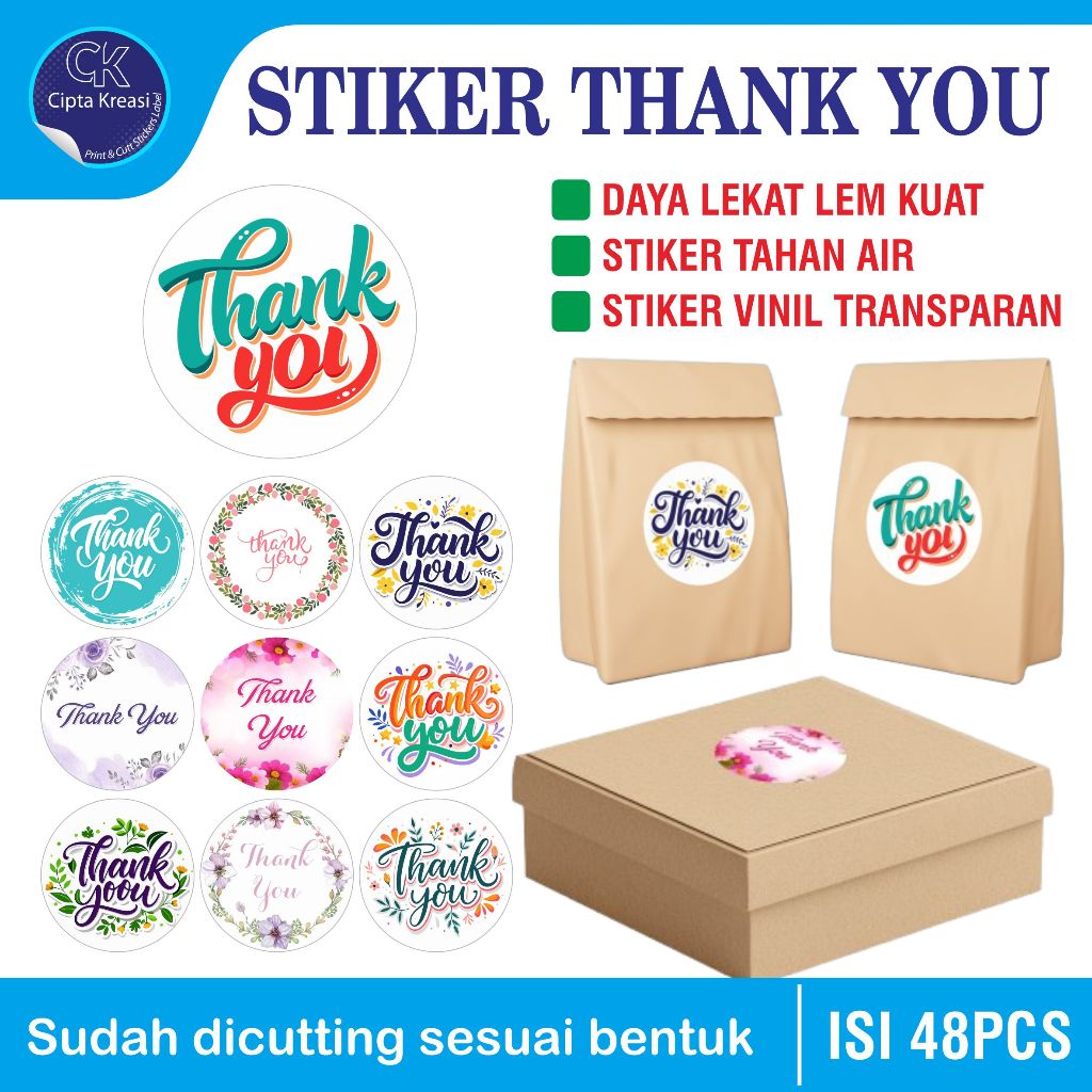 

sticker thank you / sticker kemasan produk