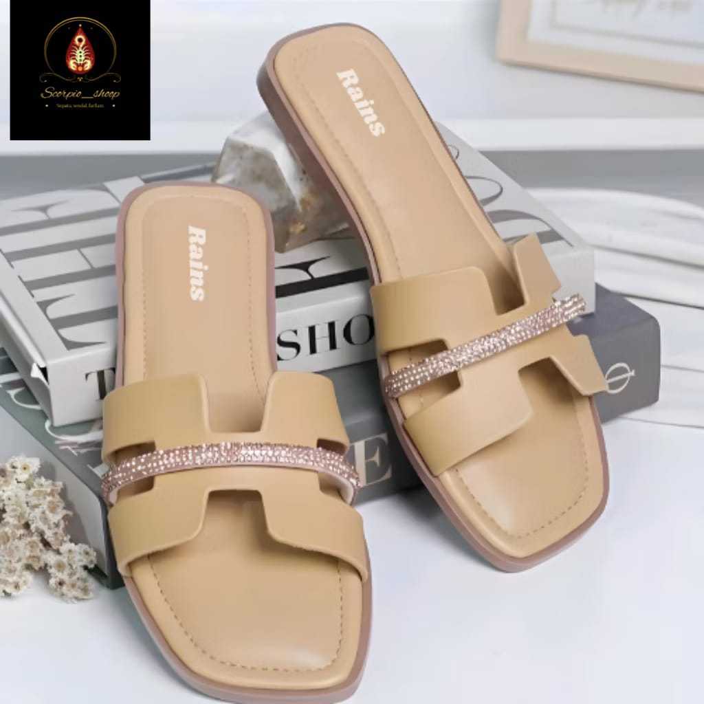 Sendal Wanita Kulit Terkini/Teplek Sendal Wanita Kulit