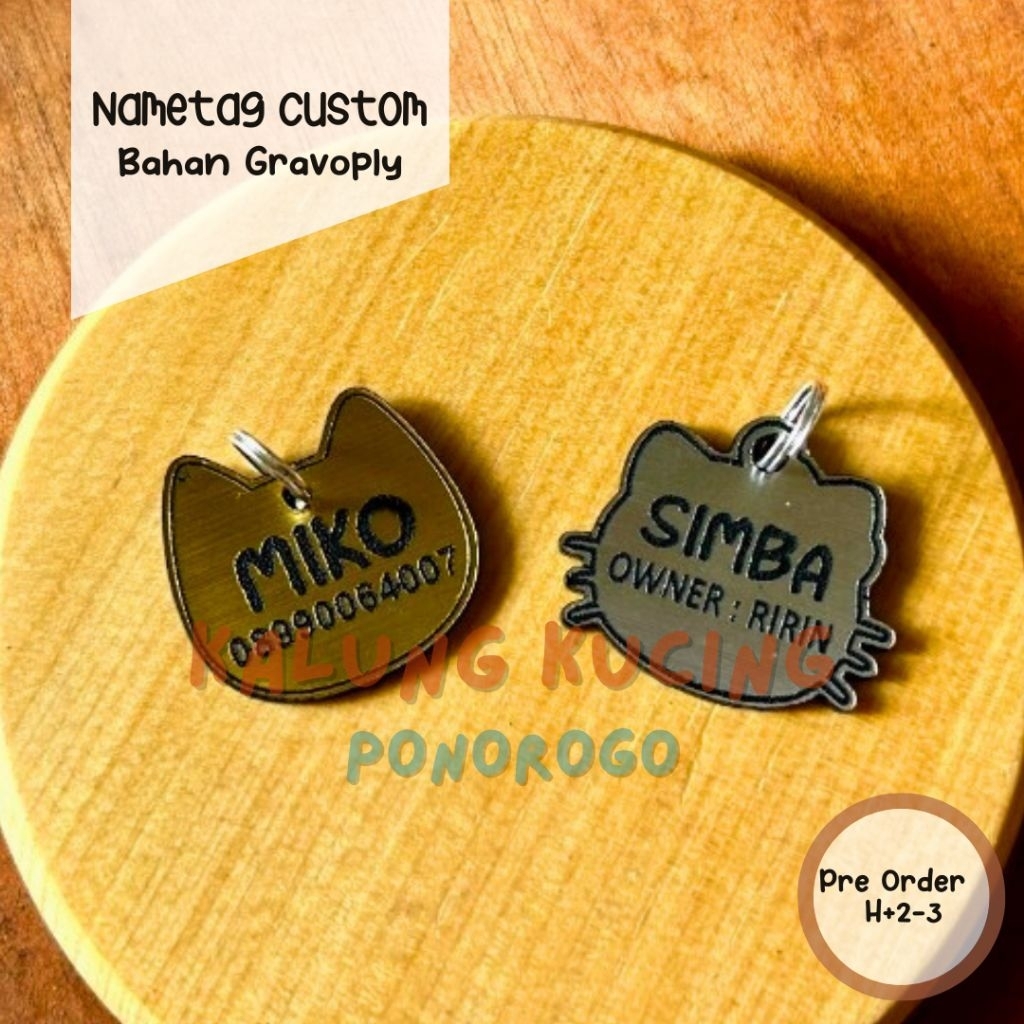 

NAMETAG LIONTIN NAMA KUCING GRAVOPLY
