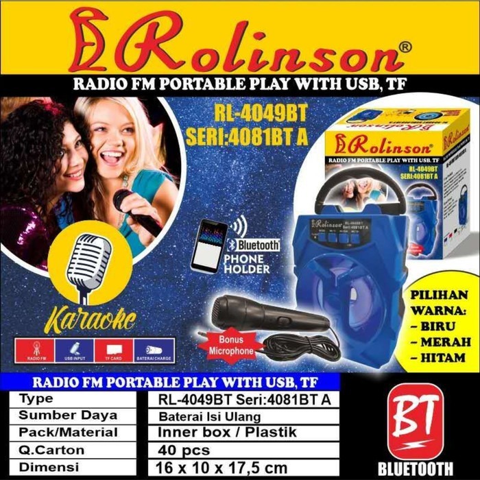 Speaker Portable Bloetooth RL-4049 Rolinson
