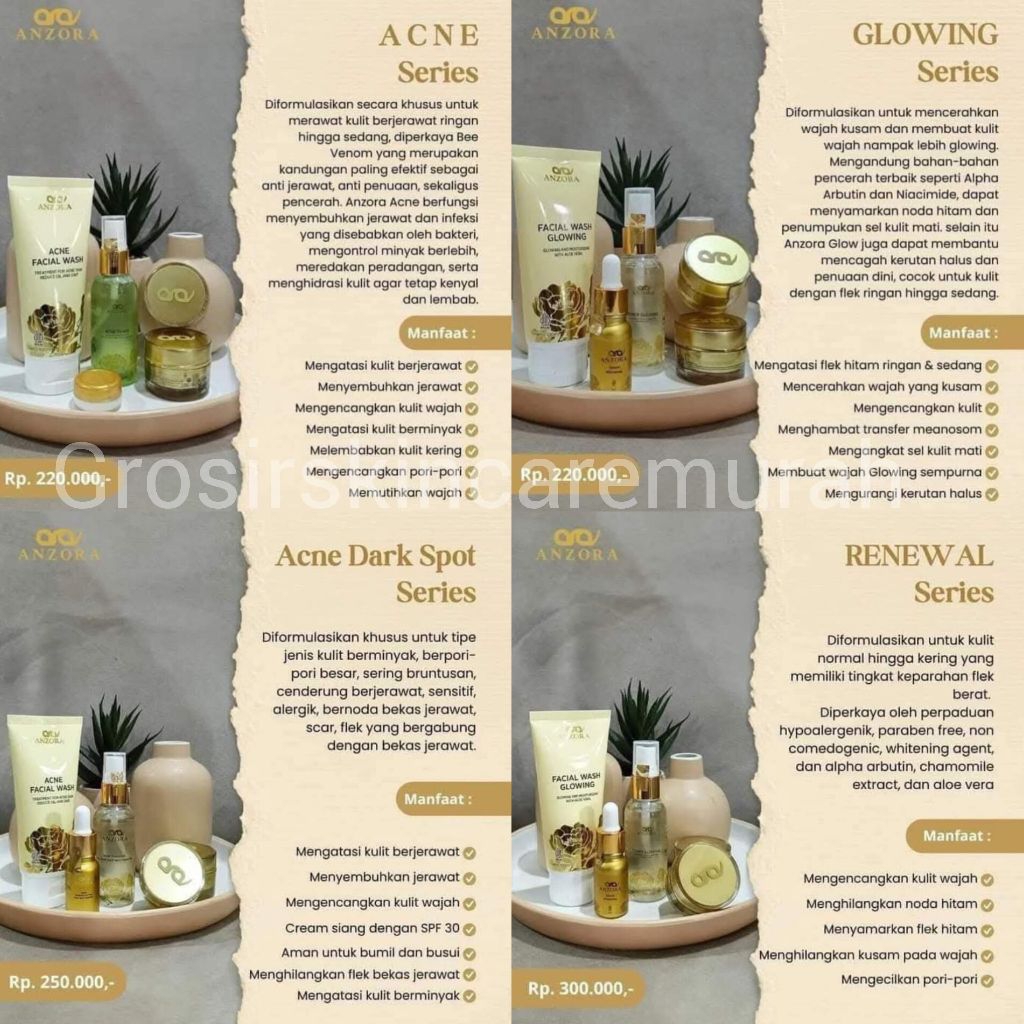 Anzora/Anzora skincare/skincare Anzora/paket Anzora skincare/paket wajah Anzora skincare