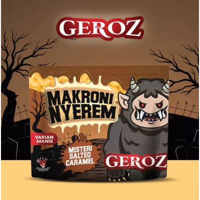 

Geroz - Makroni Nyerem - Varian Manis - Rasa Salted Caramel
