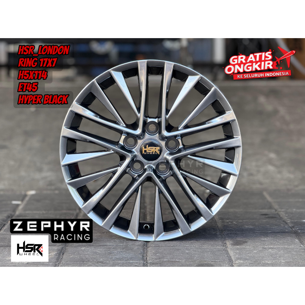HSR Wheel Hyper Black hsr london r17 untuk innova ,terios, rush, dll