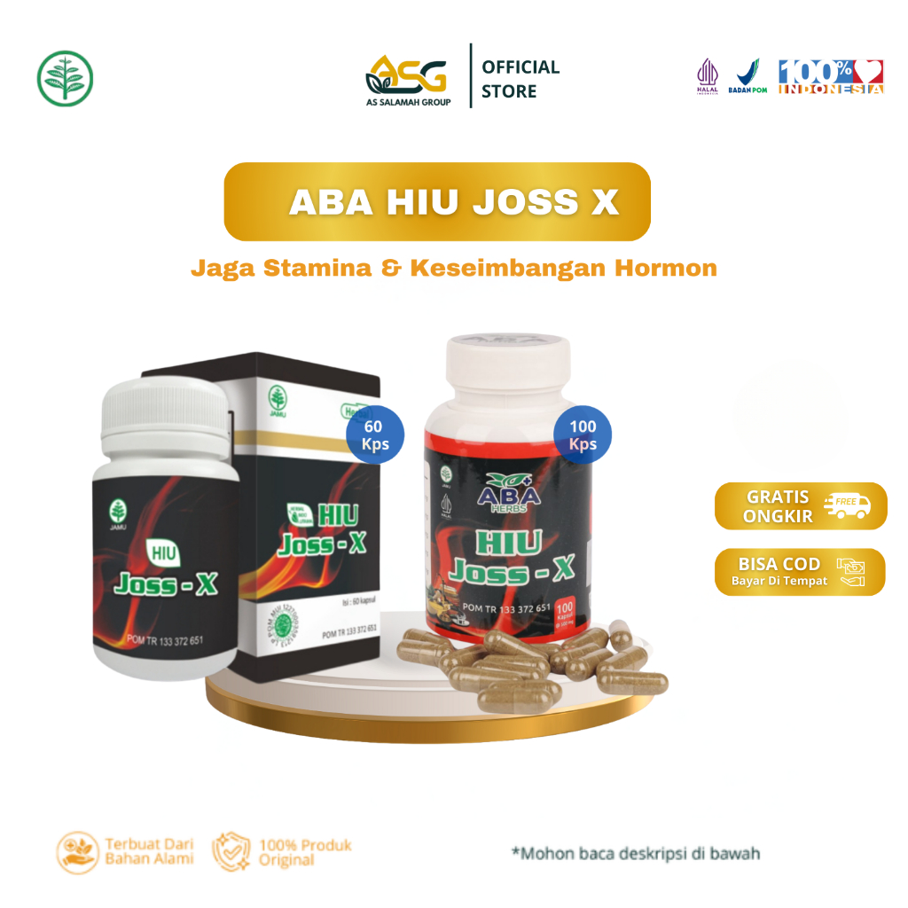 Herbal Indo Utama - Joss X  Membantu Meningkatkan Stamina dan Vitalitas Pria  60/100 Kapsul