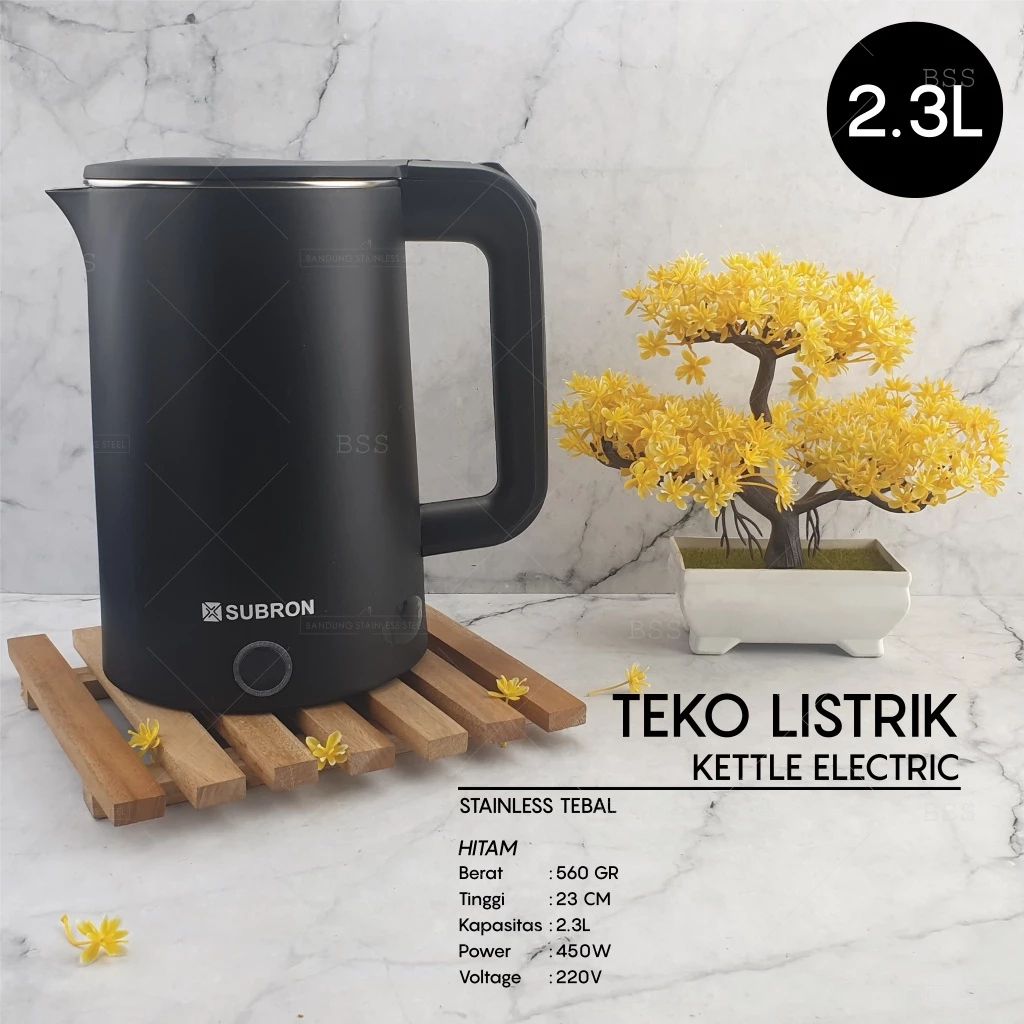 cuci gudang teko termos kettle listrik pemanas air 2 liter dan 2.3 liter
