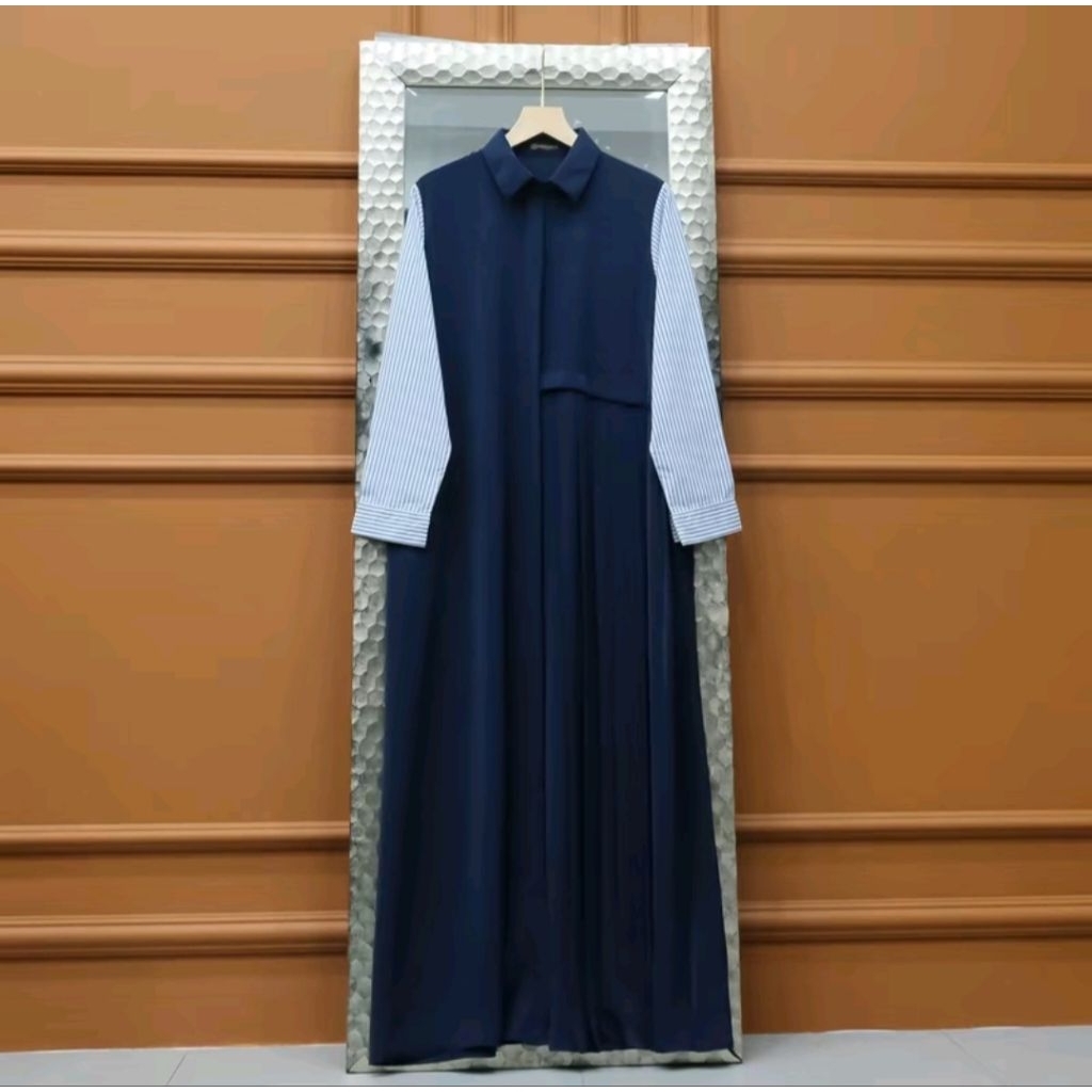 Aisyalina Id Alsava Dress Series 1 &  2 Tanpa Hijab Bahan Hokaido Gamis Wanita Elegant Berkerah