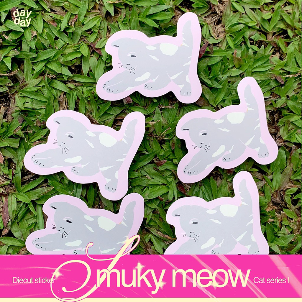 

daybyday- smuky sticker kucing meow series pastel
