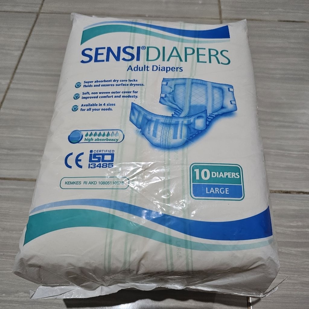 Sensi Diapers Adult L Large Popok Dewasa Perekat Pampers 10 Free 3