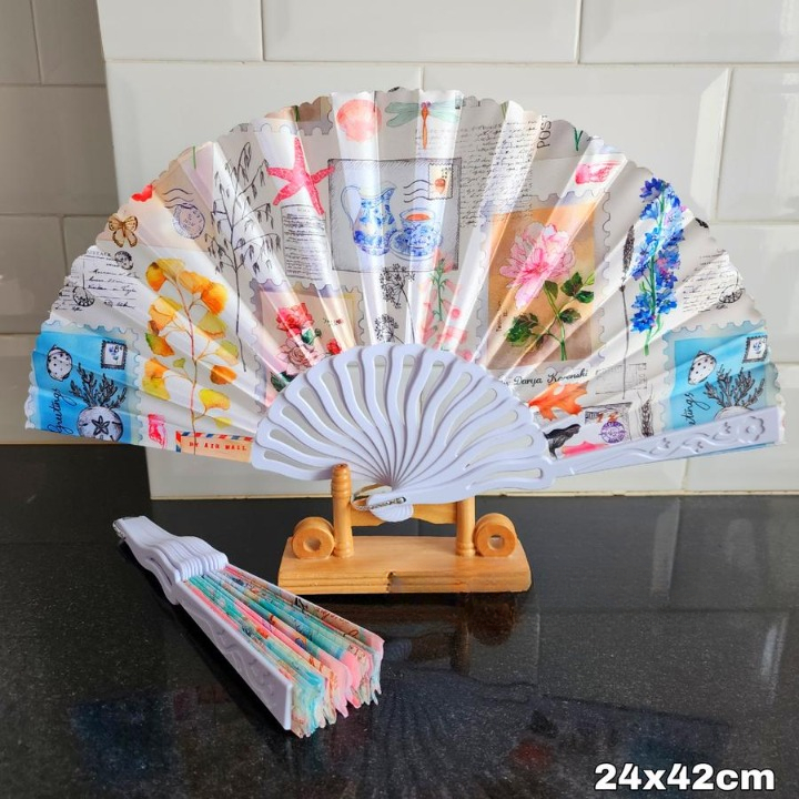 Souvenir Kipas Lipat Tangan Bunga Mawar Jepang China Cina Souvenir Flower Japan Kipas Bermotif Bunga