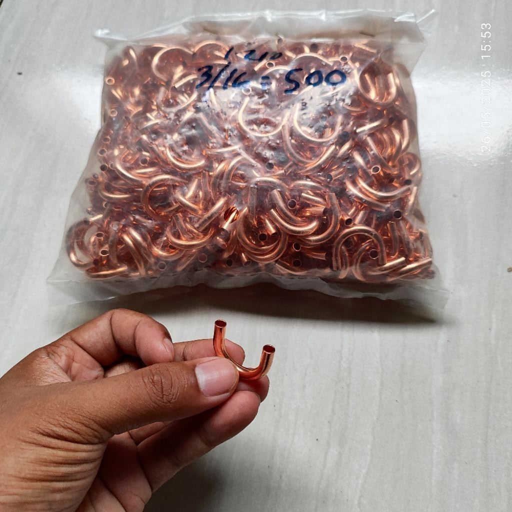 1 pcs Uben ac rumah indor ac 3/16 ubend ubin u bend tembaga ac biasa U-BEND / UBEN / U BEN AC TEMBAG