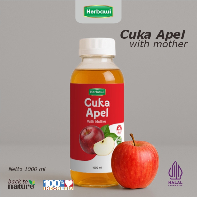 Herbawi Cuka Apel ORIGINAL with mother / Cuka Apel Diet / Cuka Apel Organik / Cuka Apel Kesehatan 10