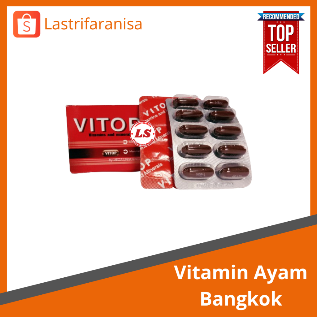 VITOP 1 Strip  Multivitamin Ayam  Stamina Ayam Obat Nafsu Makan Ayam Suplemen Ayam