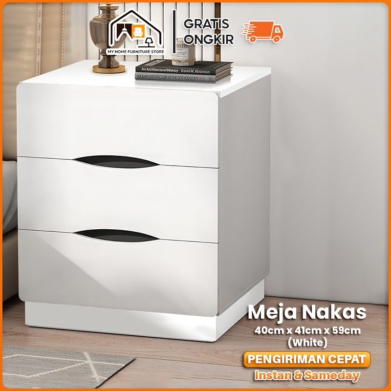 Meja Kamar Aesthetic / Rak Laci / Meja Nakas Kayu / Lemari Nakas Minimalis MH Furniture
