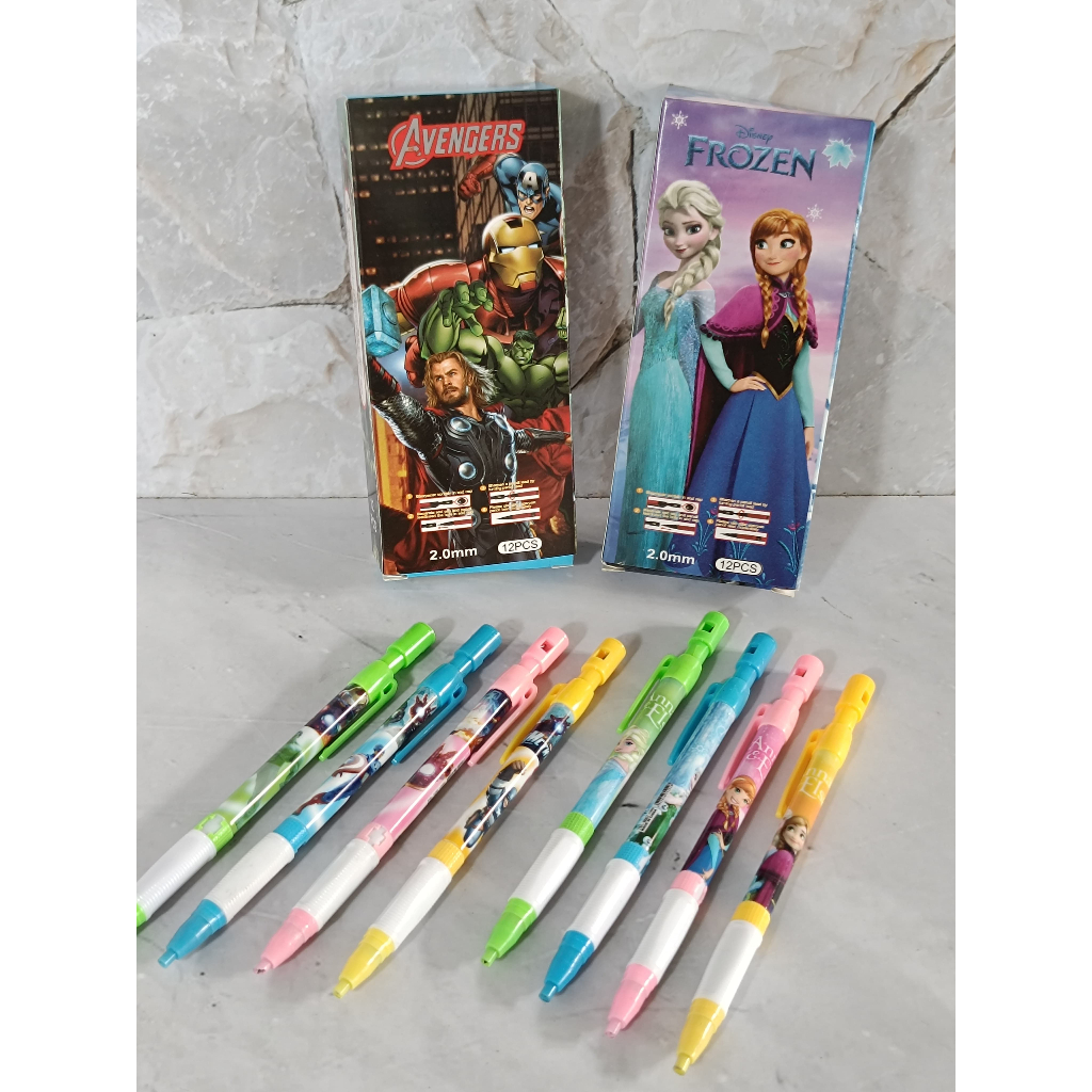 

SELUSIN ( 12 BIJI ) Pensil Mekanik Fancy Karakter Kartun 2.0 mm
