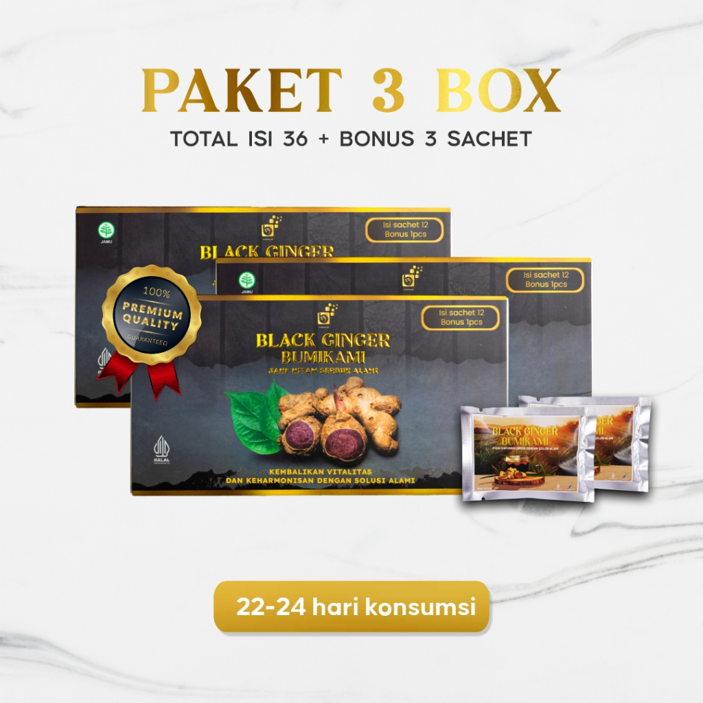 

NG Orinal Black Ginger BumiKami Paket 3 Box Jahe Hitam Thailand Asli Melancarkan Peredaran Darah ke