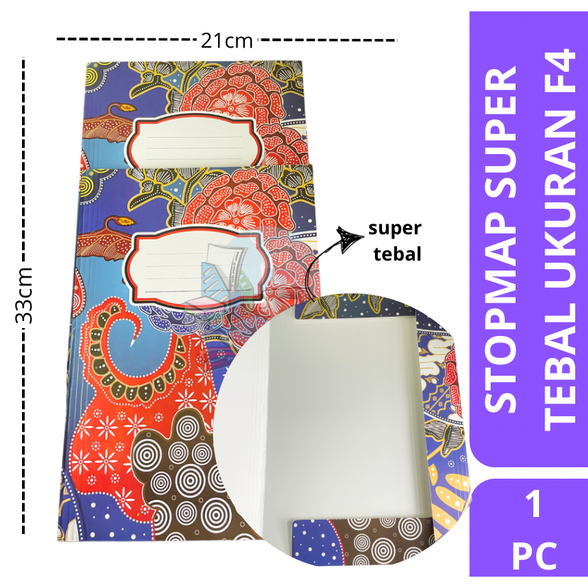 

[2 PC] Stopmap Super Tebal Motif Batik / Stopmap Kertas Name Tag Batik Ukuran Besar Folio Murah