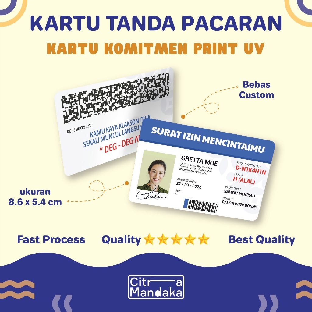 

Kartu Tanda Pacaran Custom Kartu Couple Id Card Custom Kartu Pasangan Card Couple Kartu Pacaran