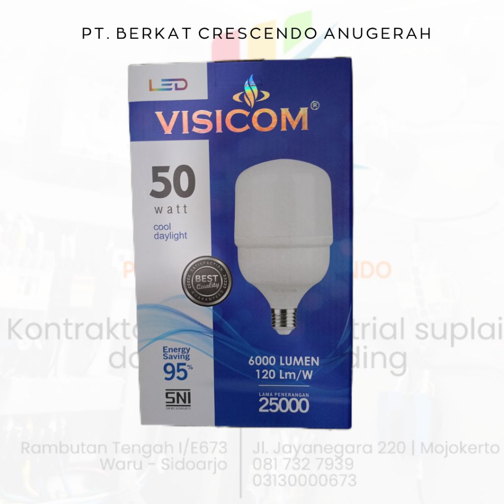 LAMPU VISICOM 50 WATT PUTIH VISICOM UNTUK PENCAHAYAAN LAMPU RUANG TIDUR LAMPU KAMAR LAMPU KANTOR ALA