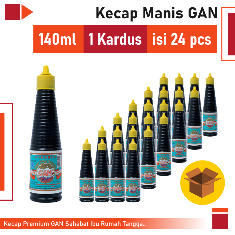 

Kecap Manis GAN Botol Mini 140ml - 1 kardus - 24pcs - Kecap Fermentasi