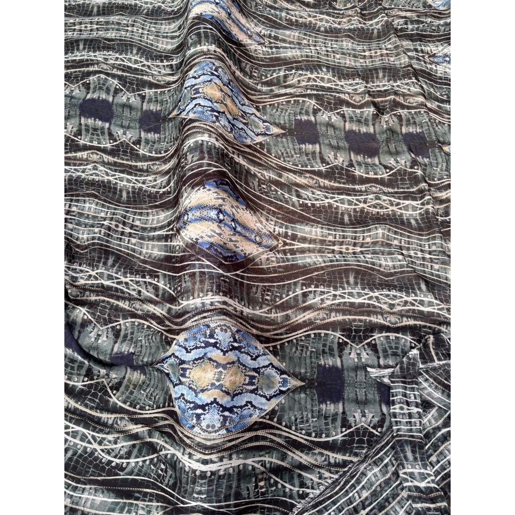 kain sifon motif ular - kain sifon motif - kain bahan motif - kain chiffon Bangkok - harga perseteng