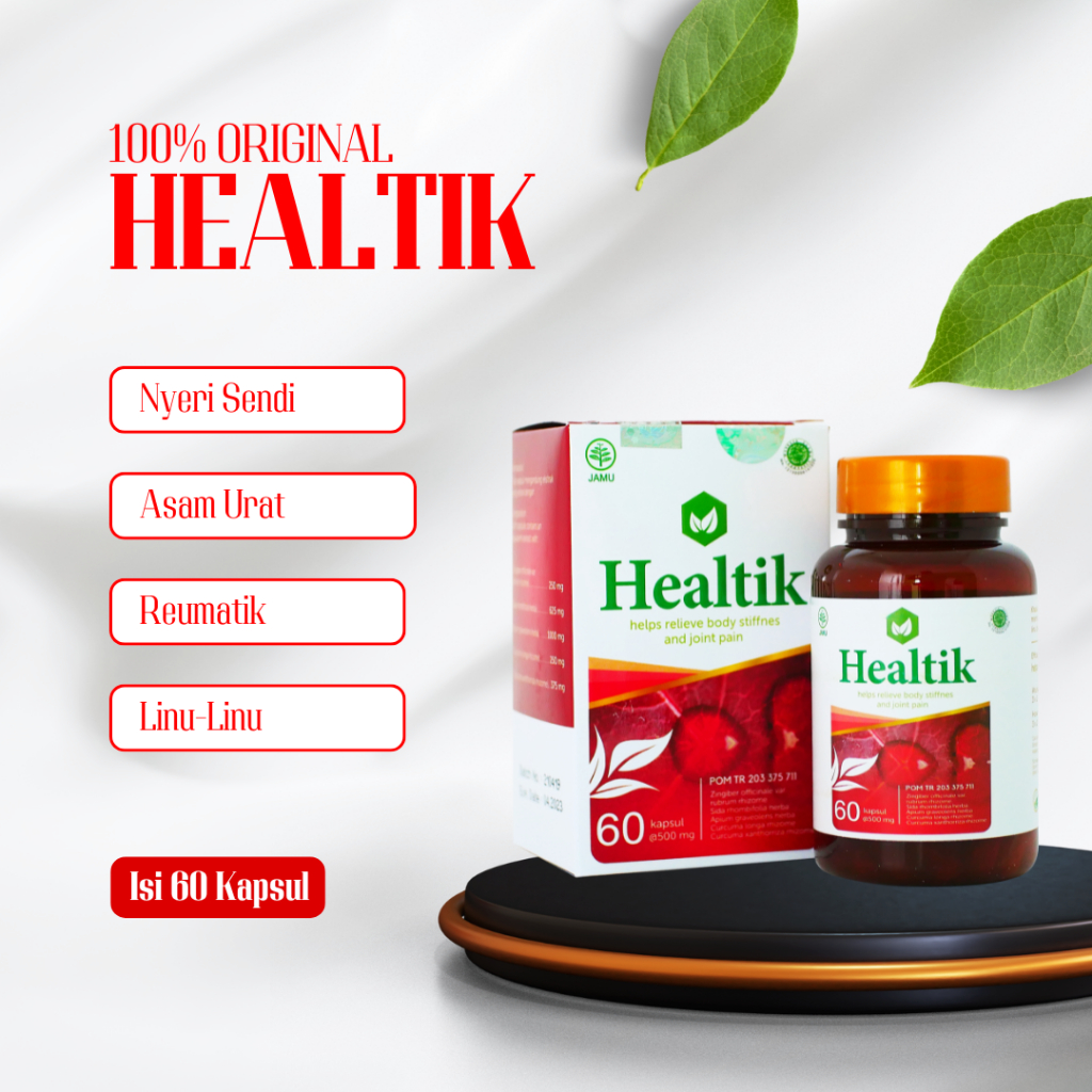 DIJAMIN ASLI  Healtik Original Obat Herbal Rematik Dan Asam Urat Healtik 100% Asli Bpom