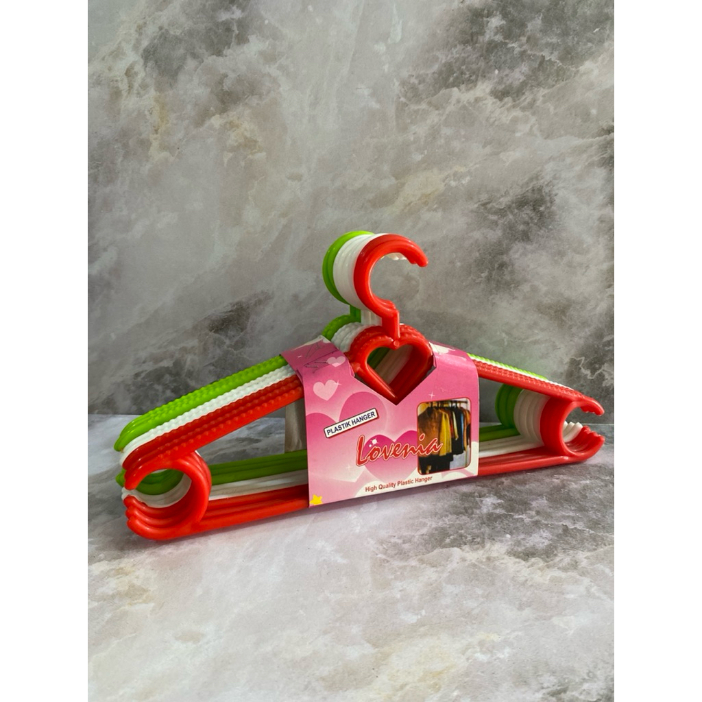 hanger plastik lovenia tiga warna