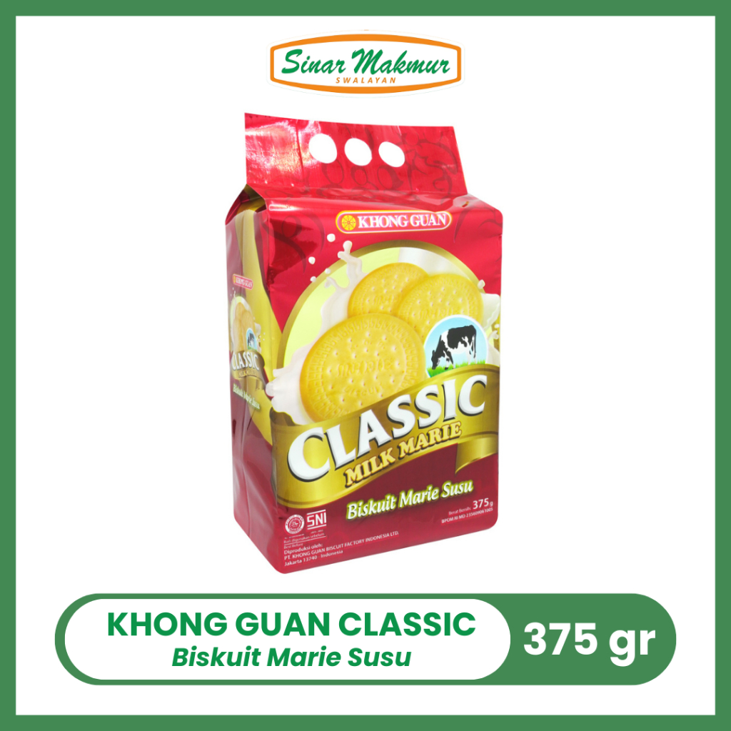 

Khong Guan Classic Milk Marie 375gr Biskuit Marie Regal Susu / Khong Guan Marie