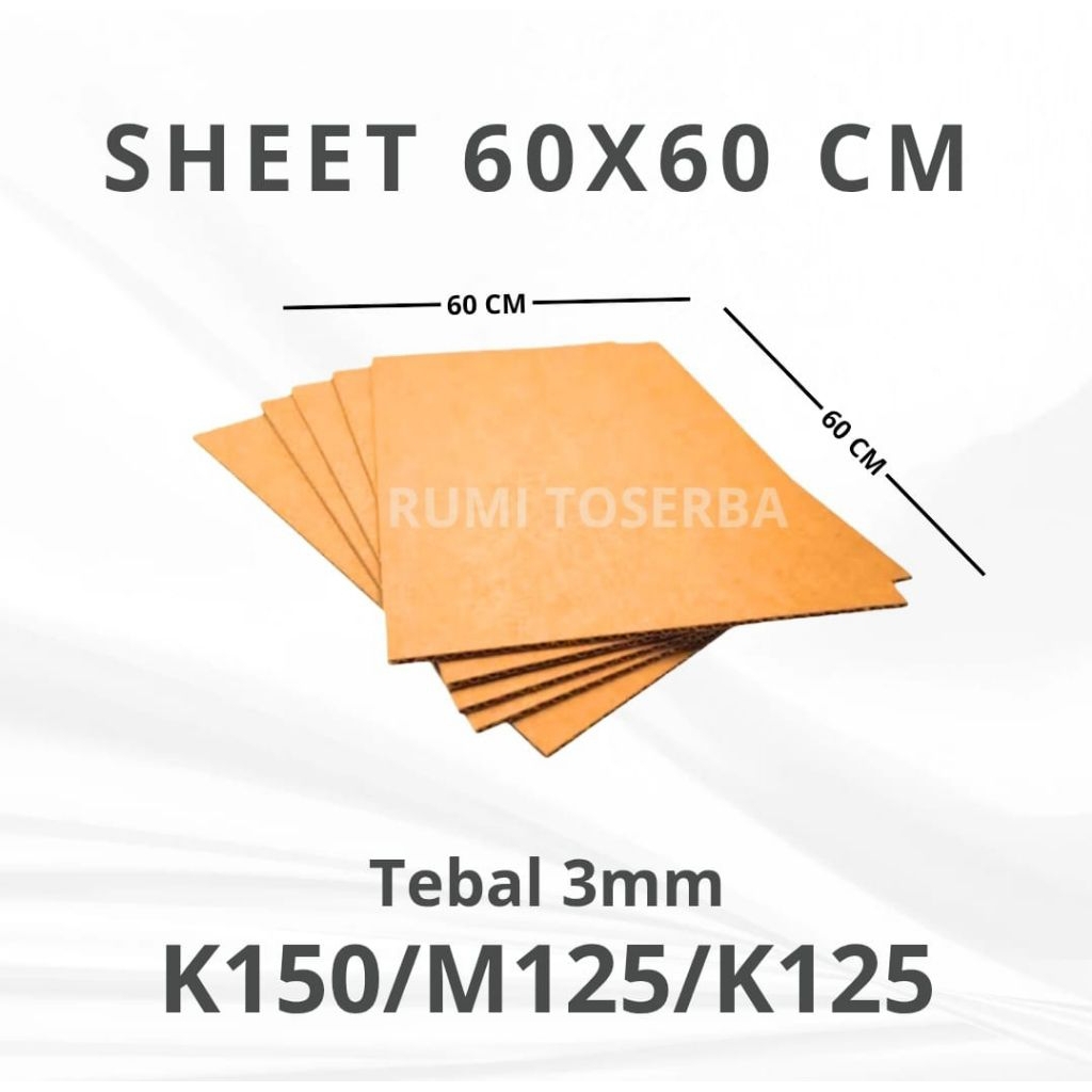 

Kardus lembaran uk 60 × 60 cm sheet baru single wall