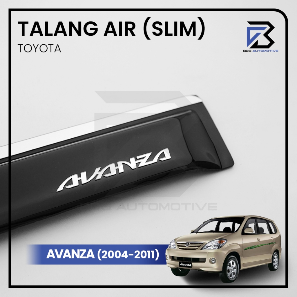 Talang Air Pintu Mobil List Silver Chrome Avanza Lama 2004 - 2011 Model Slim 4 Pintu