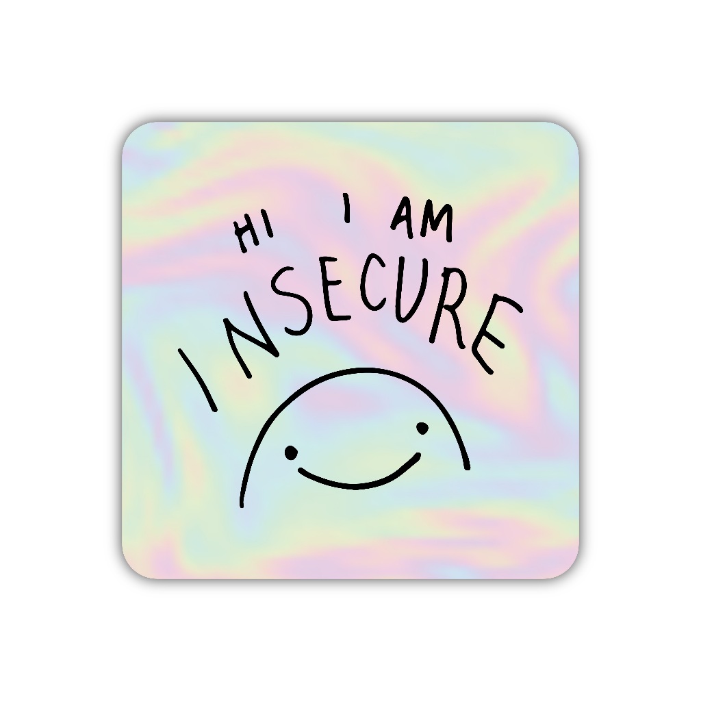 

Z390 sticker hi i am insecure aesthetic, stiker hologram satuan