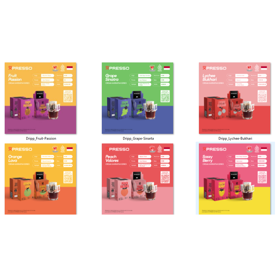 

XPRESSO Drip Bag Coffee - CREMA NARRATIVA SERIES - Kopi Drip 5 Pcs