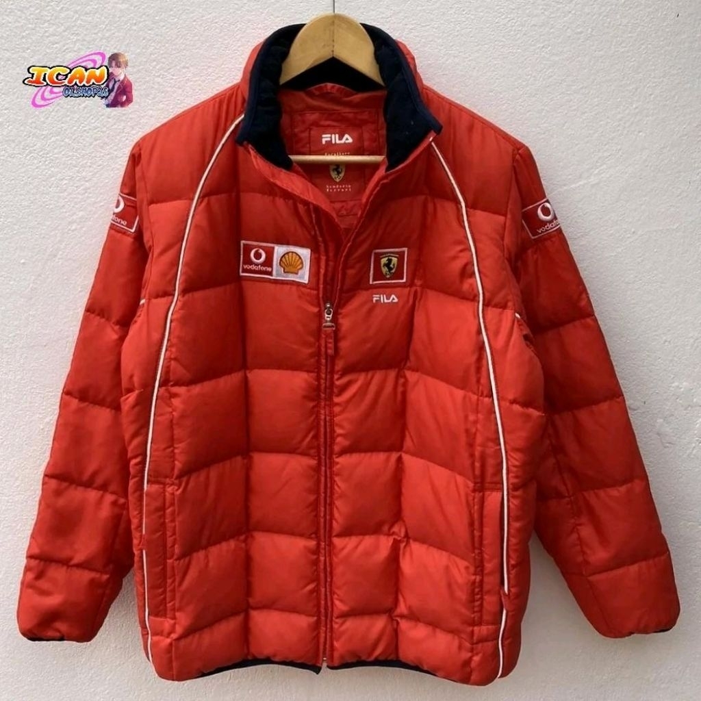 Ferrari X Fila Down Jaket Vintage Original Official Merchandise F1 Scuderia Ferrari Racing Team Crew